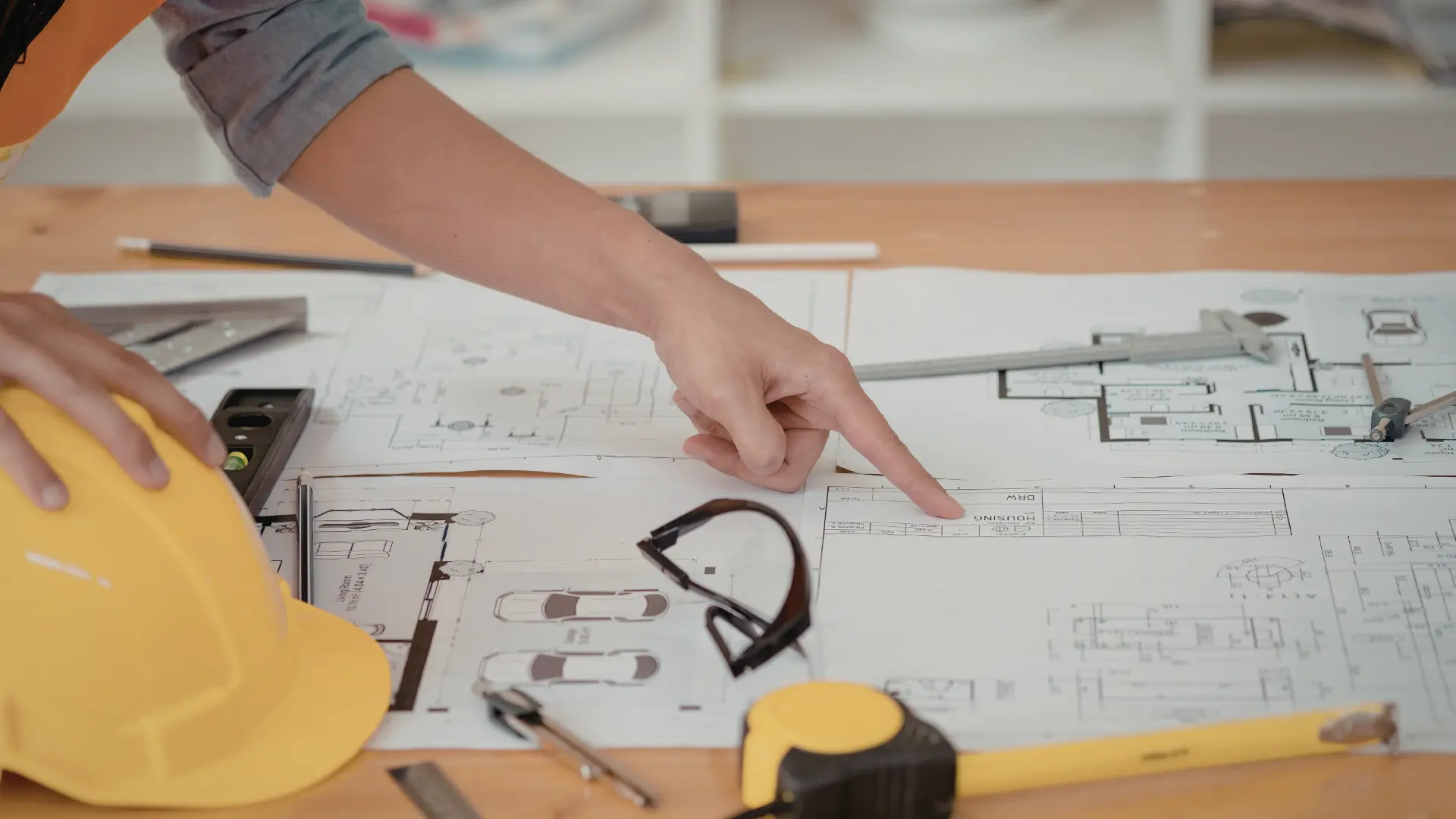 Engineers reviewing plans